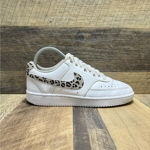 Nike Cream and Leopard Print Athletic Shoes